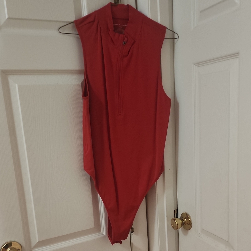 Elegant Sleeveless Red Bodysuit